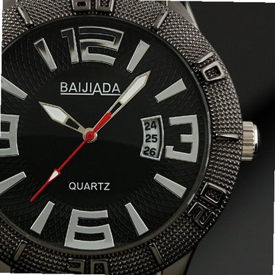 ESS Military Swiss Style Black Stainless Steel Analog Date Army WM268