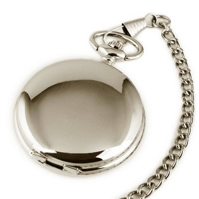 ESS Polished Stainless Steel Case Skeleton Arabic Numerals Mechanical Pocket with Chain WP121