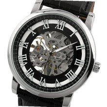 ESS Skeleton Roman Numerals Leather Strap Mechanical Semi-Automatic WM272-ESS