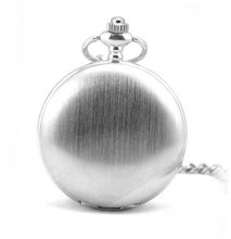 ESS Smooth Stainless Steel Case White Dial Arabic Numbers Modern Pocket with Chain