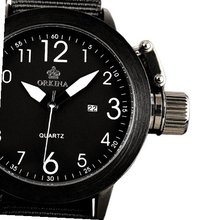 ESS Sporty Black Dial Fabric Strap Army Style Quartz Wrist WM318