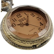 ESS Stainless Steel Case White Dial Amber Front Antique Pocket with Chain WP013-ESS