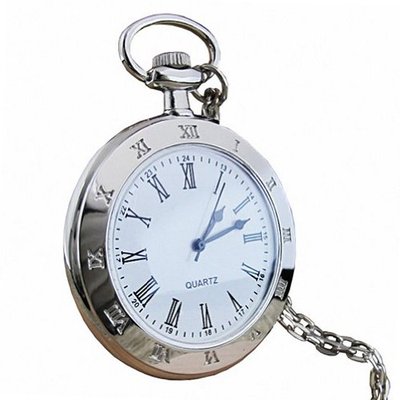 ESS Stainless Steel Case White Dial Roman Numerals Modern Pocket with Chain WP018