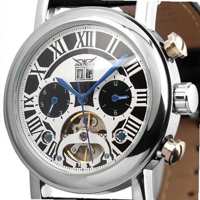ESS White Tourbillon Style Stainless Steel Date Elegant Automatic Mechanical WM255