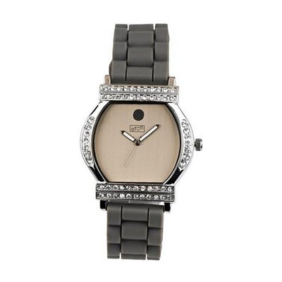 Eton Crystal Barrel Silver Dial Grey Strap Ladies Fashion 2999J