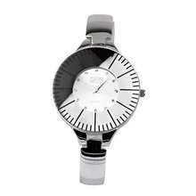 Eton Crystal Silver Tone Dial Bangle-Bracelet Strap Ladies Fashion 2987J