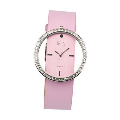 Eton Crystal Skeleton Clear Dial Lilac Strap Ladies Fashion 2998J