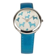 Eton Dog Motif Dial with Aqua Strap 