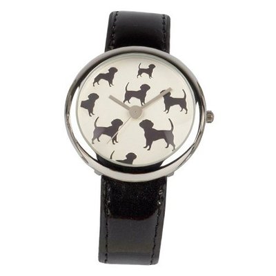 Eton Dog Motif Dial with Black Strap 