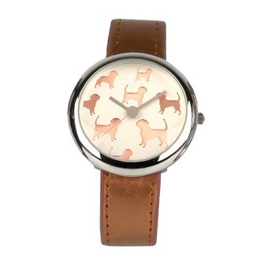 Eton Dog Motif Dial with Gold coloured Strap 