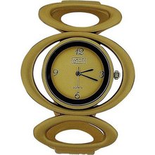 Eton Ladies-Girls Analogue Gold Tone Metal Open Link Bangle 3121J