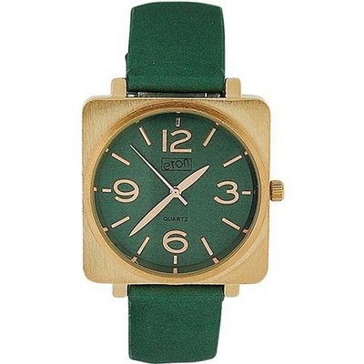 Eton Ladies Green Dial Rose Gold Tone Bezel & Forest Green Strap 3098J