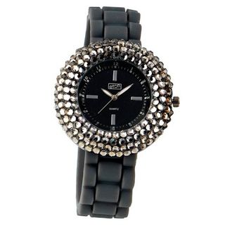 Eton Ladies Grey Diamante Case 2885-0 with Grey Silicon Strap