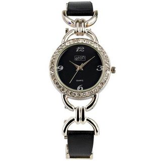 Eton Ladies Ladies Fashion 2876-0 with Black Strap Metal Links