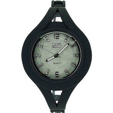 Eton Ladies Mother Of Pearl Stone Set Dial Grey Metal Bangle Style 3054L