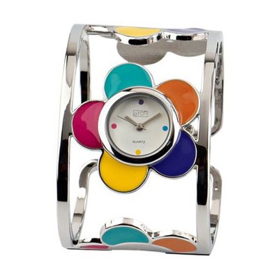 Eton Ladies Multicoloured Flower Bangle 2837J-9 Low Nickel