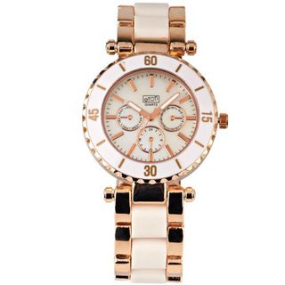 Eton Ladies Quartz, Fashion , White Plastic/Rose Gold Tone Bracelet - 2938J-WT