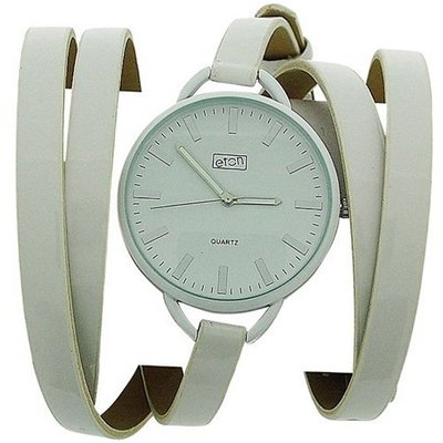 Eton Ladies White Dial & Extra Long White Multi-Wrap Around Strap 3080L