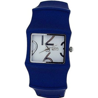 Eton Ladies White Dial Royal Blue Tone Metal Bangle Style Fashion 3024L