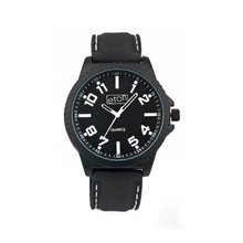 Eton Quartz with Black Dial Analogue Display and Black Rubber Strap 3012G-WT