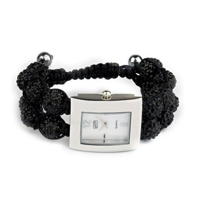 Eton Quartz with Mother of Pearl Dial Analogue Display and Black Bracelet 3019L-BK