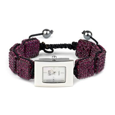 Eton Quartz with Mother of Pearl Dial Analogue Display and Purple Bracelet 3020L-PL