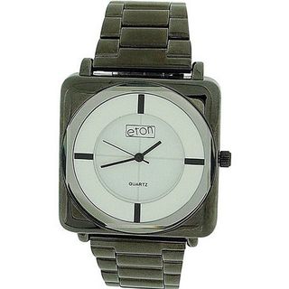 Eton Unisex Analogue White Dial Gun Metal Bracelet Strap Fashion 3011