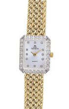 Euro Geneve 14K Gold Diamond Ladies' Rectangle with Mesh Band-47620