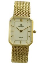 Euro Geneve 14K Gold Rectangle -Mesh Band