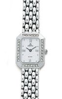 Euro Geneve 14K White Gold Ladies' Diamond Rectangle With Panther Band-47658