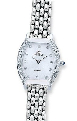Euro Geneve 14K White Gold Ladies' Diamond Tonneau With Panther Band-47654