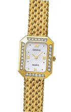 Euro Geneve 14K Yellow Gold Ladies' Diamond Rectangle With Mesh Band-47650