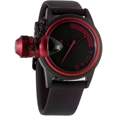 Eviga Bulletor (Black Dial; Maroon Bezel)