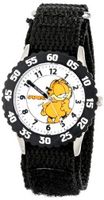 Garfield Kids' W000600 Time Teacher Black Bezel Black Velcro Strap