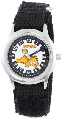 Garfield Kids' W000601 Time Teacher Black Velcro Strap