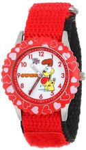 Garfield Kids' W000602 Time Teacher Red Bezel Red Velcro Strap