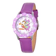 Garfield Kids' W000607 Tween's Glitz Stainless Steel Purple Leather Strap