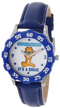 Garfield Kids' W000617 Tween's Stainless Steel Blue Bezel Blue Leather Strap