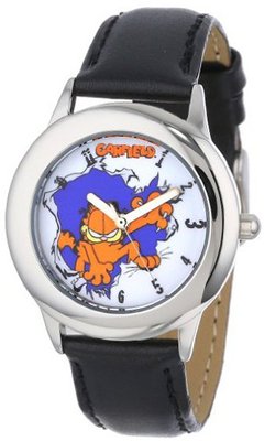 Garfield Kids' W000620 Tween's Time Teacher Black Leather Strap