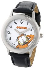 Garfield Kids' W000621 Tween's Stainless Black Leather Strap