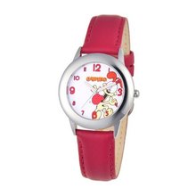 Garfield Kids' W000622 Tween's Stainless Steel Red Leather Strap