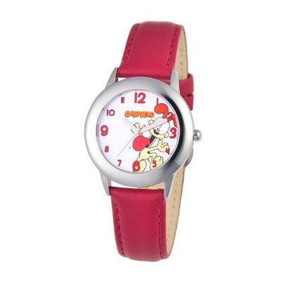 Garfield Kids' W000622 Tween's Stainless Steel Red Leather Strap