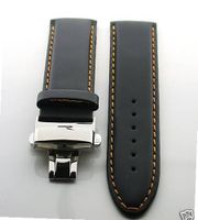 20mm Leather Deployment Strap for Rolex Os #2 Blk