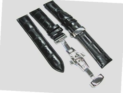 20mm Leather Strap Band Deployment for Omega Black 2b