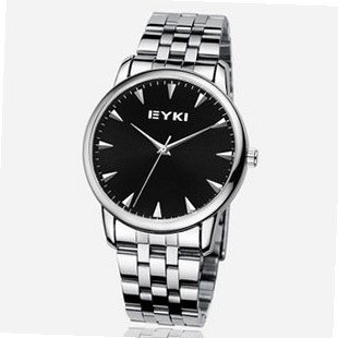 Ufingo-Business Casual Retro Stainless Steel Band Quartz For /Boys-Black