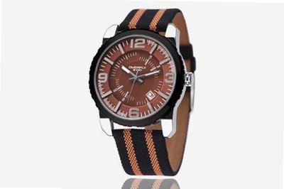 Ufingo-Casual Canvas Pattern Sports Waterproof Wrist Quartz With Calendar For /Boys-Brown