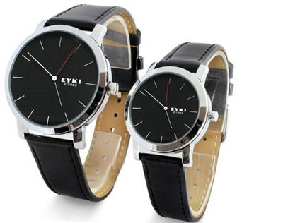 Ufingo-Fashion Casual Leather Strap Cool For Couples/Lovers-Black