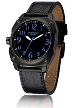 Ufingo-Fashion Casual Retro Cool Leather Strap Quartz For /Boys-Blue