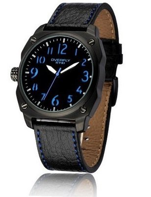 Ufingo-Fashion Casual Retro Cool Leather Strap Quartz For /Boys-Blue
