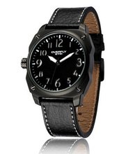 Ufingo-Fashion Casual Retro Cool Leather Strap Quartz For /Boys-Grey